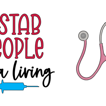 A graphic with medical icons and text about stabbing people.