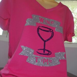 Wine Time V-neck Tee